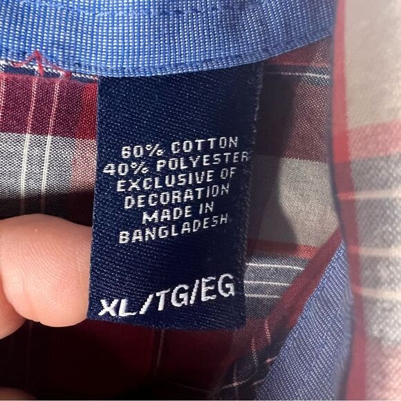 Chaps Plaid Easy Care Long Sleeve Button Up Shirt XL - Picture 3 of 8